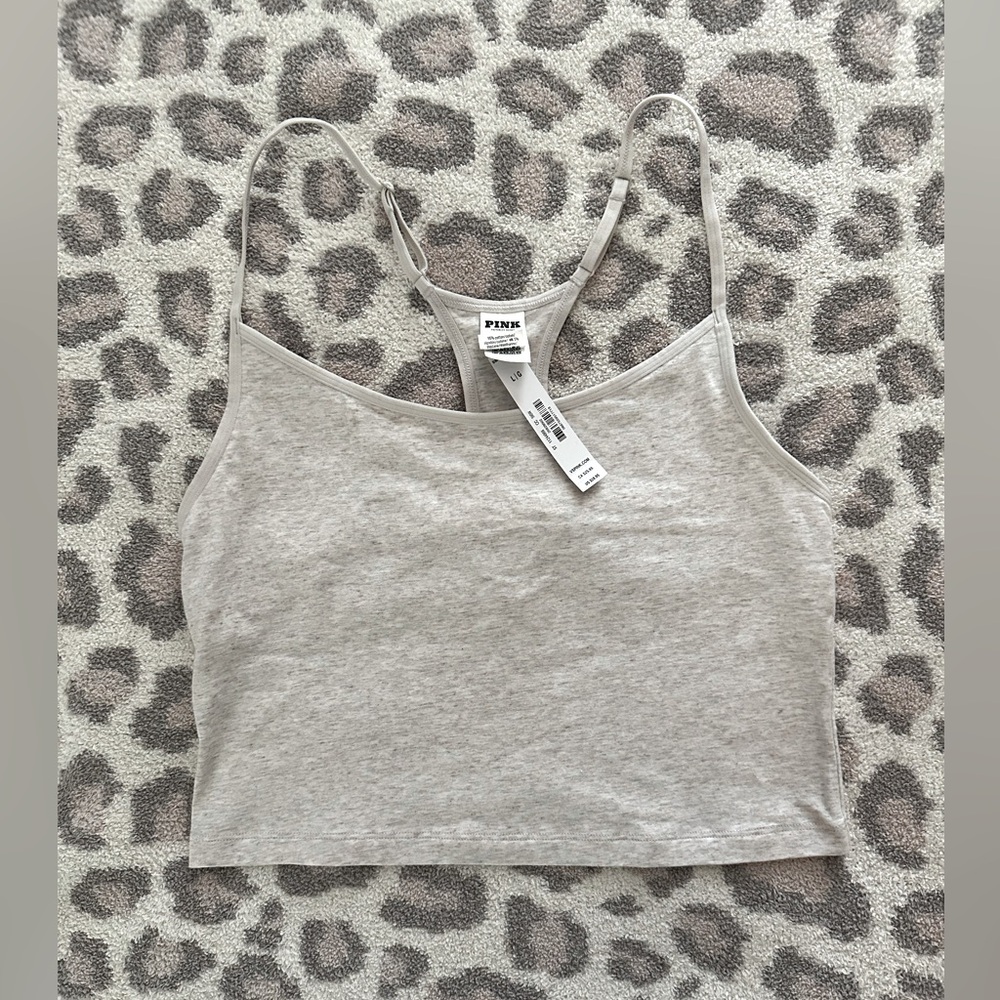 PINK Victoria's Secret Gray Sleeveless Crop Camisole